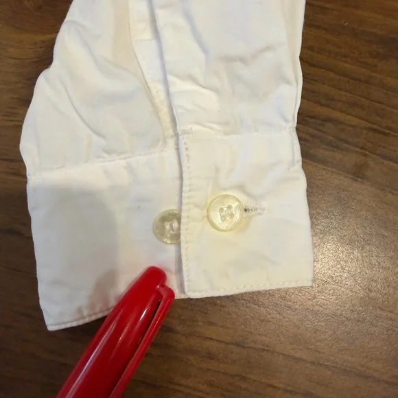 Cabin Creek White Button-Up Shirt, tea party embroidered detail, lace collar - Picture 8 of 13